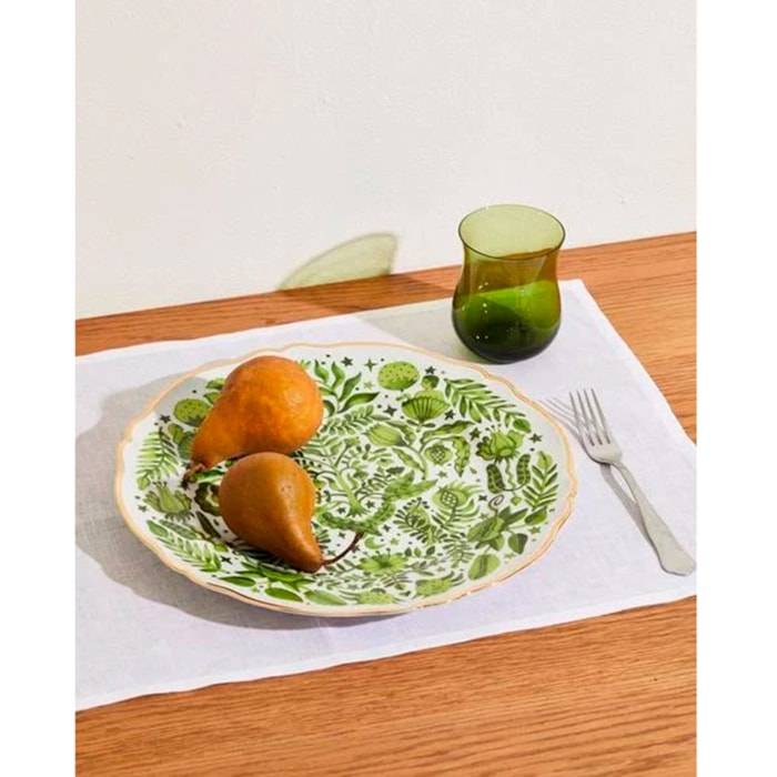 Sousplat Bitossi Floral Verde Porcelana Bitossi Verde - Madel Home