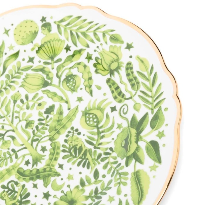 Sousplat Bitossi Floral Verde Porcelana Bitossi Verde - Madel Home