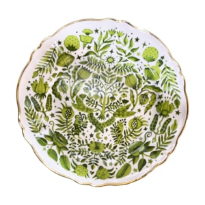 Sousplat Bitossi Floral Verde Porcelana Bitossi Verde