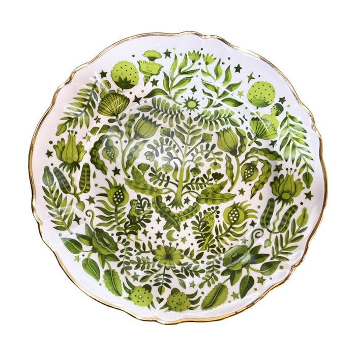 Sousplat Bitossi Floral Verde Porcelana Bitossi Verde - Madel Home