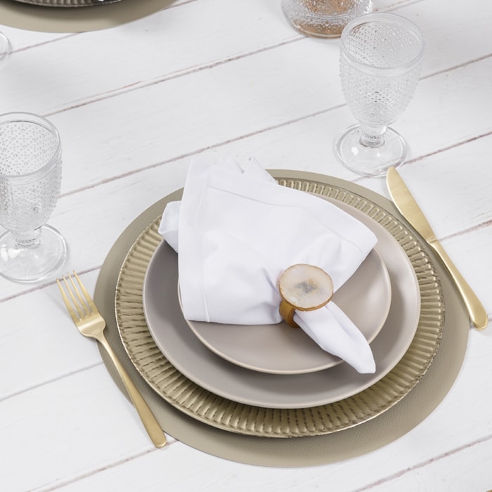 Sousplat Galles Radial Champagne Antiquei - 33cm - Madel Home
