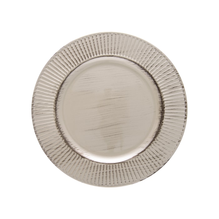 Sousplat Galles Radial Champagne Antiquei - 33cm - Madel Home