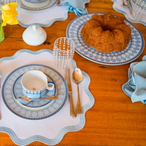 Sousplat Swarovski Porcelana Rosenthal Azul