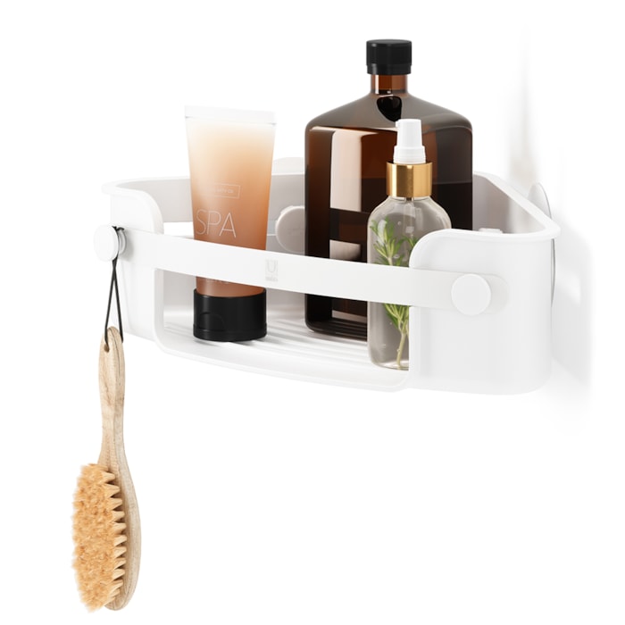 Suporte para Banheiro Canto Flex Adesivo Polipropileno Branco Umbra - Madel Home