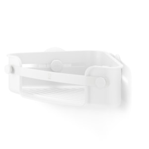 Suporte para Banheiro Canto Flex Adesivo Polipropileno Branco Umbra