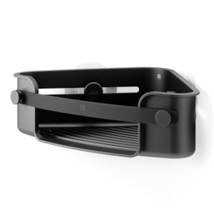 Suporte para Banheiro Canto Flex Adesivo Polipropileno Preto Umbra