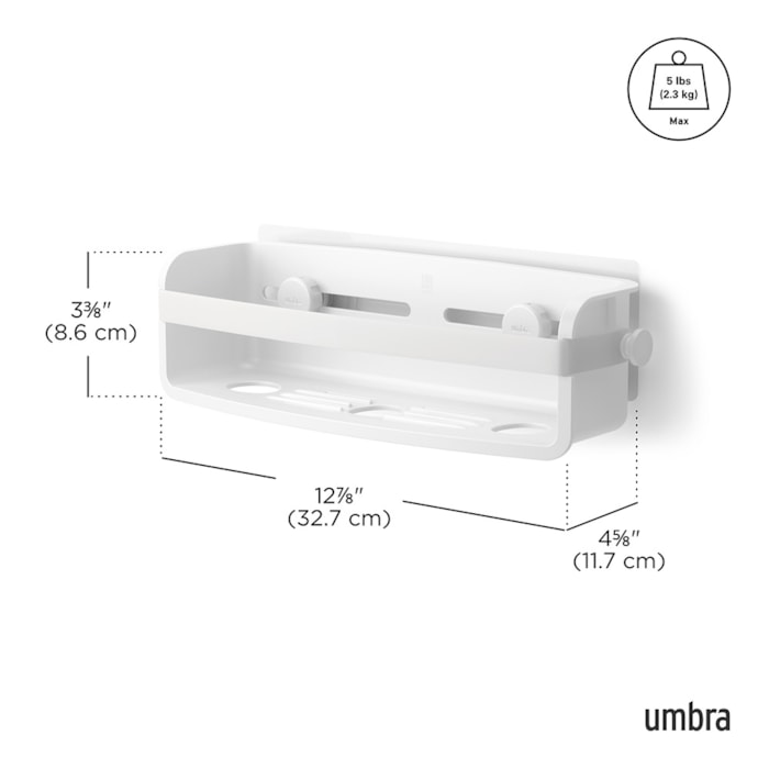 Suporte para Banheiro Flex Adhesive Branco Umbra - Madel Home