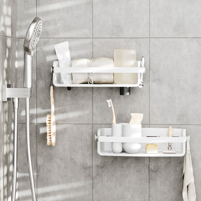 Suporte para Banheiro Flex Adhesive Branco Umbra - Madel Home