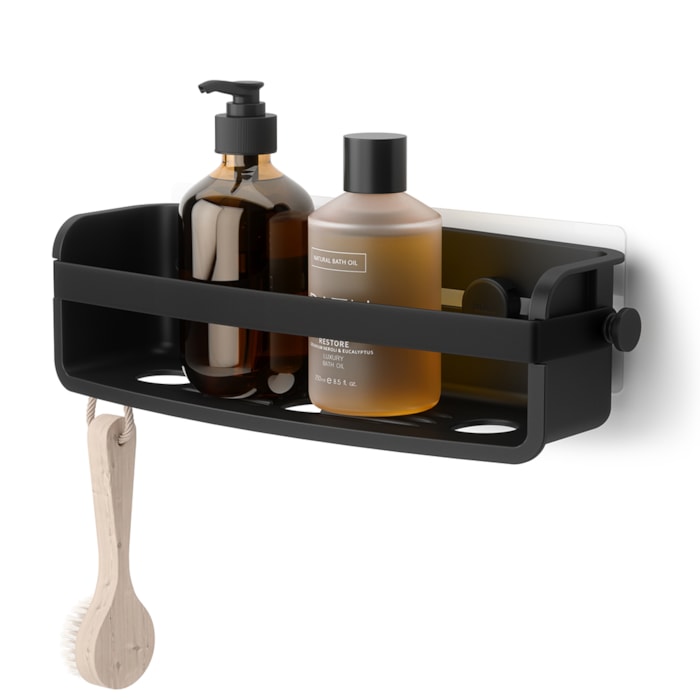 Suporte para Banheiro Flex Adhesive Preto Umbra - Madel Home