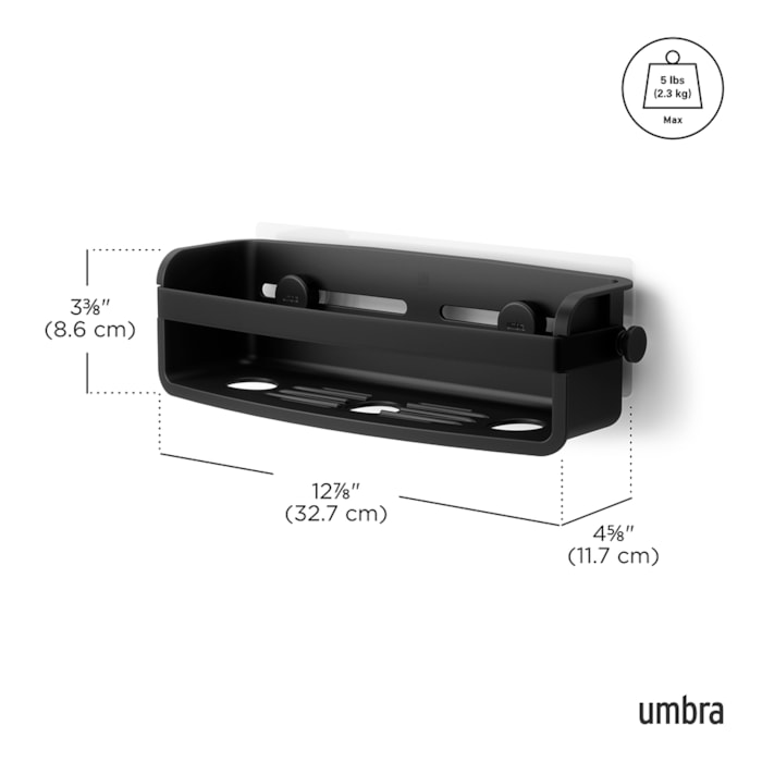 Suporte para Banheiro Flex Adhesive Preto Umbra - Madel Home