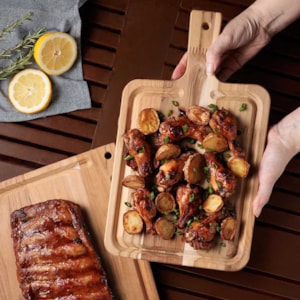 Tábua com Cabo para Churrasco Madeira Mista 40x23,3 cm Tramontina