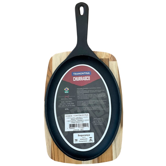 Tábua de Churrasco Mix Grill Ferro com Base em Madeira Tramontina - Madel Home