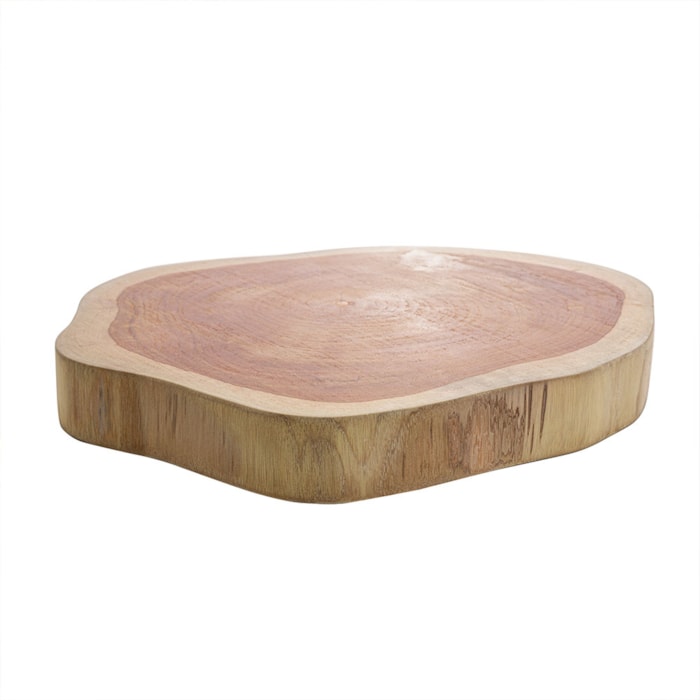 Tábua de Servir em Madeira Teca Wolff Tronco Terra - 36cm - Madel Home