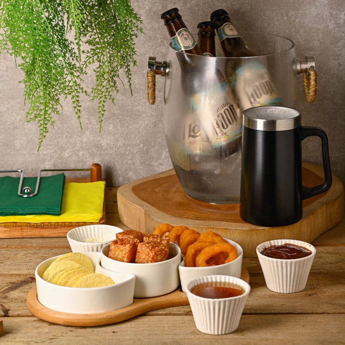 Tábua de Servir em Madeira Teca Wolff Tronco Terra - 36cm - Madel Home