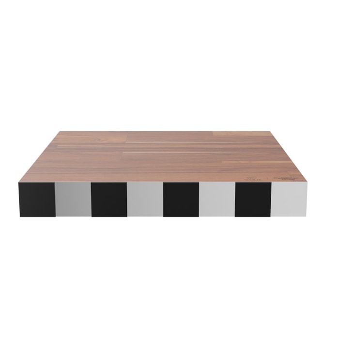 Tábua Quadrada de Corte em Madeira Teca Grid Wolff - 40cm - Madel Home