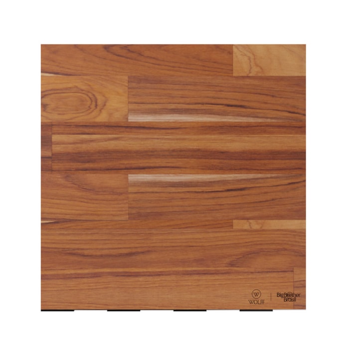 Tábua Quadrada de Corte em Madeira Teca Grid Wolff - 40cm - Madel Home