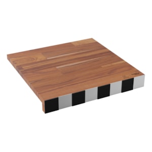 Tábua Quadrada de Corte em Madeira Teca Grid Wolff - 40cm