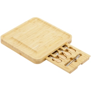 Tábua Quadrada de Queijo em Bambu Natural Magnólia - 9 Peças
