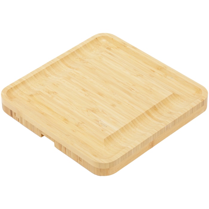 Tábua Quadrada de Queijo em Bambu Natural Magnólia - 9 Peças - Madel Home