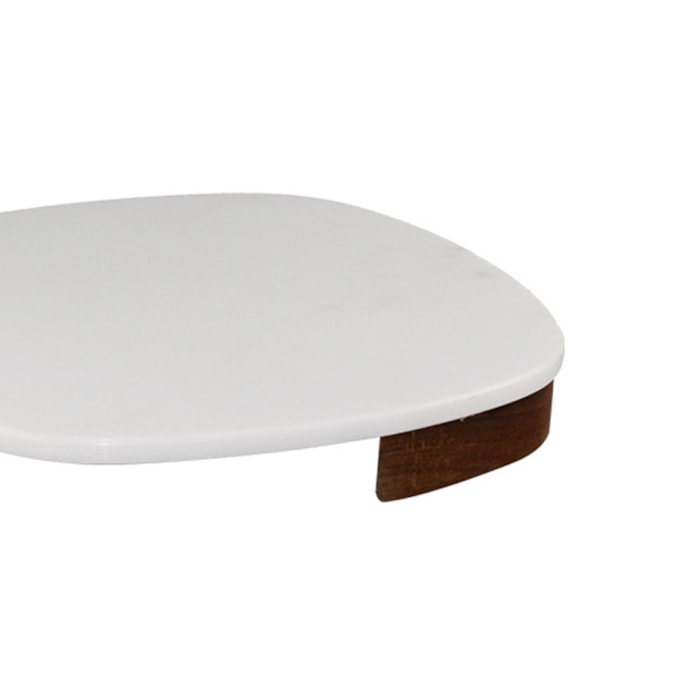 Tábua Quadrada de Servir em Mármore Branca Serena - 30cm - Madel Home