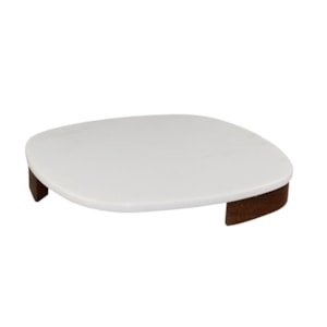 Tábua Quadrada de Servir em Mármore Branca Serena - 30cm