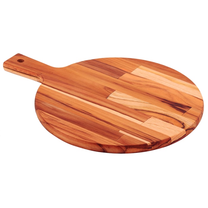 Tábua Redonda de Corte em Madeira Teca Kitchen Tramontina - 40cm - Madel Home