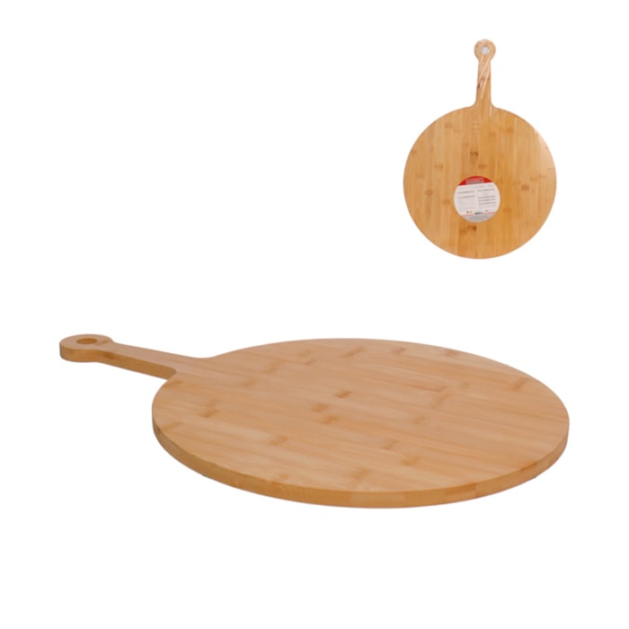 Tábua Redonda de Pizza em Bambu Natural - 58cm - Madel Home