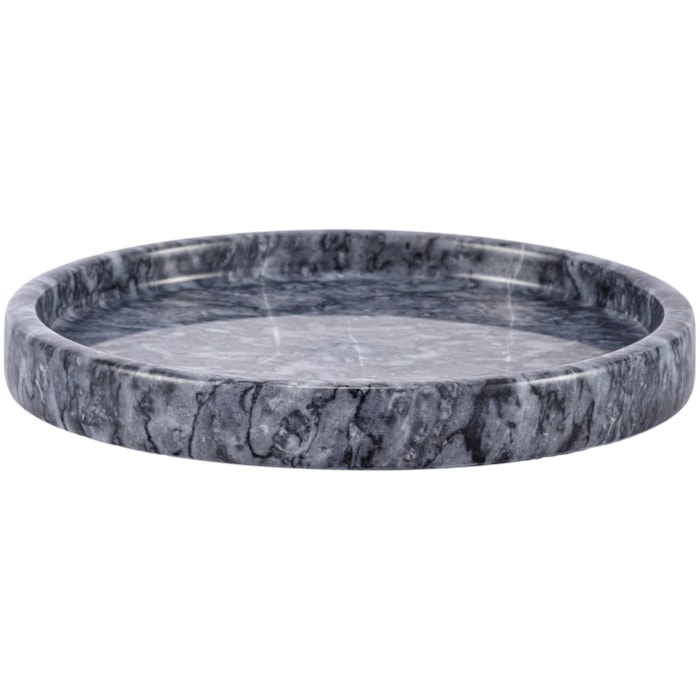 Tábua Redonda de Servir em Mármore Preto Nero - 25cm - Madel Home