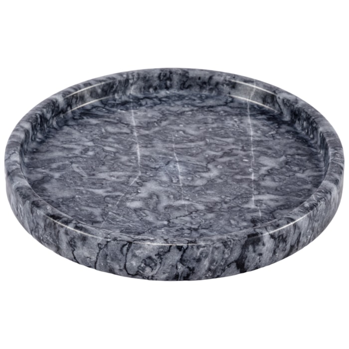 Tábua Redonda de Servir em Mármore Preto Nero - 25cm - Madel Home