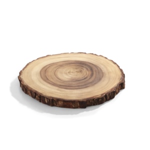 Tábua Redonda Multiuso em Madeira Art. Wood - 31cm