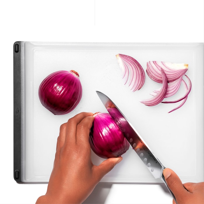 Tábua Retangular de Corte em Plástico Branco Oxo - 32cm - Madel Home