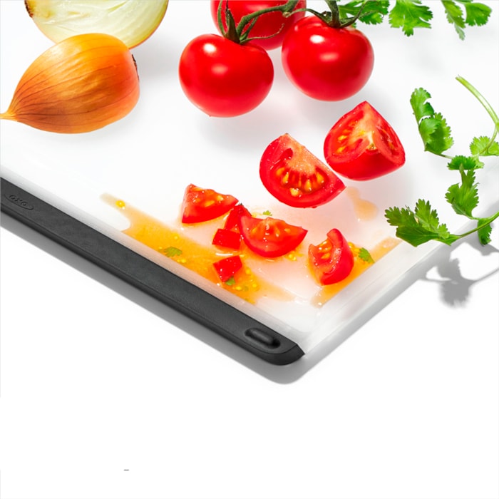 Tábua Retangular de Corte em Plástico Branco Oxo - 32cm - Madel Home