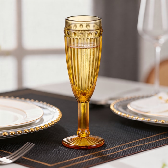 Taças de Champagne de Vidro Âmbar 185ml - 6 Peças - Madel Home