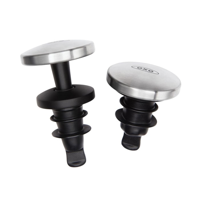 Tampa para Vinho em Aço Inox Preto Oxo - 2 Peças - Madel Home