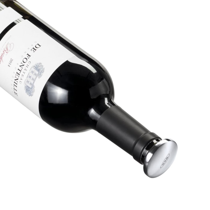 Tampa para Vinho em Aço Inox Preto Oxo - 2 Peças - Madel Home