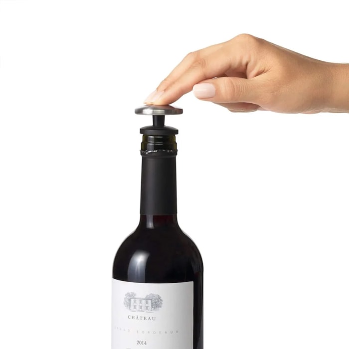 Tampa para Vinho em Aço Inox Preto Oxo - 2 Peças - Madel Home