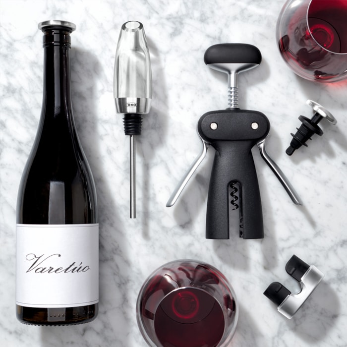 Tampa para Vinho em Aço Inox Preto Oxo - 2 Peças - Madel Home