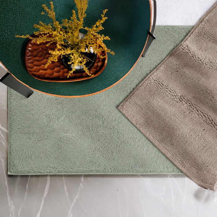 Tapete Antiderrapante 100% Algodão Carmel Pistacchio Trussardi - 80x60cm - Madel Home