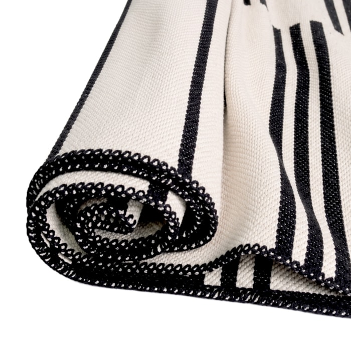 Tapete Portobello Algodão Reciclado (150X200) Preto - Madel Home