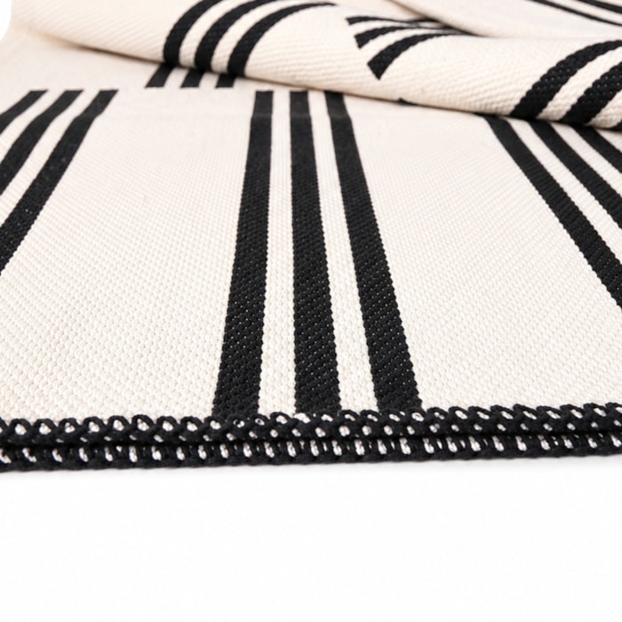 Tapete Portobello Algodão Reciclado (150X200) Preto - Madel Home