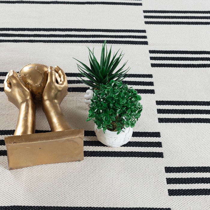 Tapete Portobello Algodão Reciclado (200X250) Preto - Madel Home