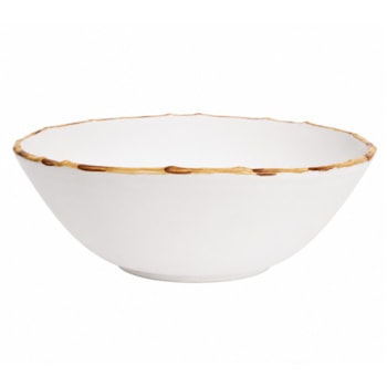 Tigela Grande Redonda em Cerâmica com Bambu 2,8mL - 27,5cm