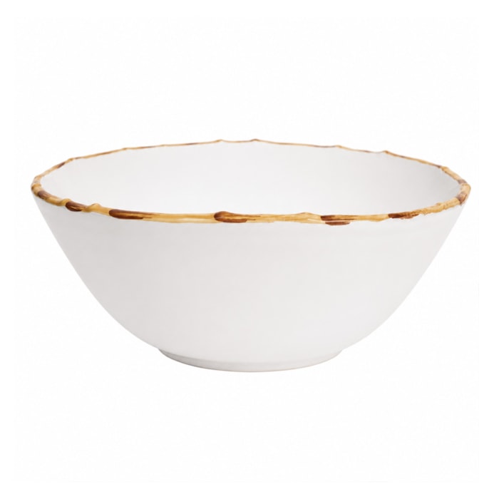 Tigela Média Redonda em Cerâmica com Bambu 1,5mL - 22cm - Madel Home