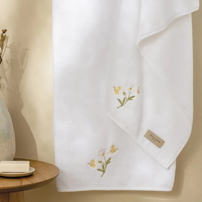 Toalha de Banho 100% Algodão Margarida Branco Trussardi - Madel Home