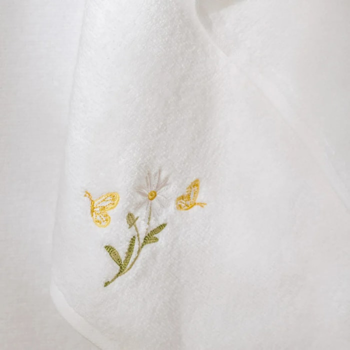 Toalha de Banho 100% Algodão Margarida Branco Trussardi - Madel Home