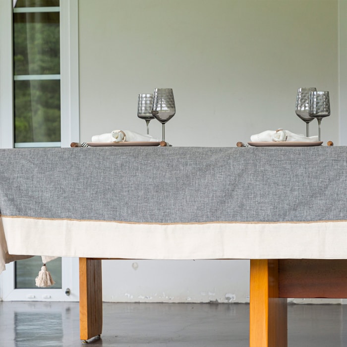 Toalha de Mesa Redonda 100% Algodão Fendi 6 Lugares Varkala - 180m - Madel Home