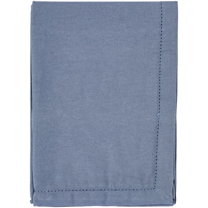 Toalha de Mesa Retangular 100% Algodão Azul 6 Lugares - 160x220m - Madel Home