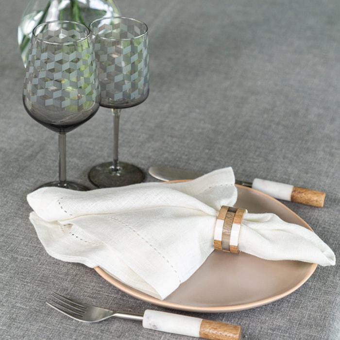Toalha de Mesa Retangular 100% Algodão Fendi 8 Lugares Varkala - 180x270m - Madel Home