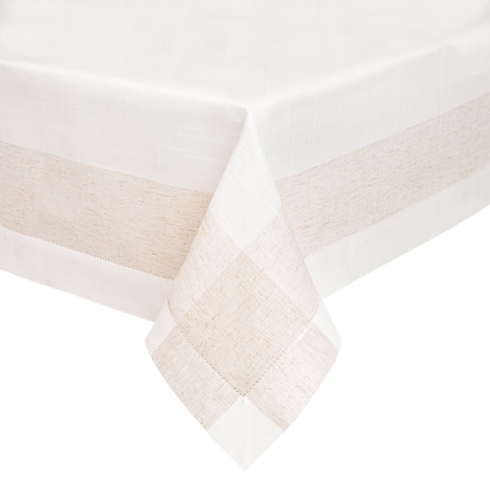 Toalha de Mesa Retangular Linho Branco 6 Lugares Duo - 160x220m - Madel Home
