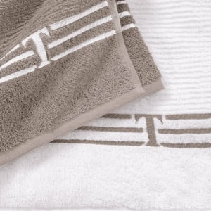 Toalha de Praia 100% Algodão Isola Branco/Legno Trussardi